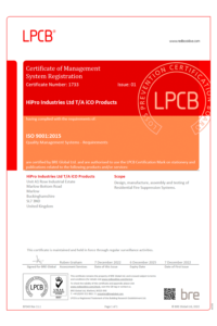 LPCB Accreditation - iCO Fire Suppression Products