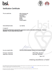 BSI Verification Certificate - iCO Products